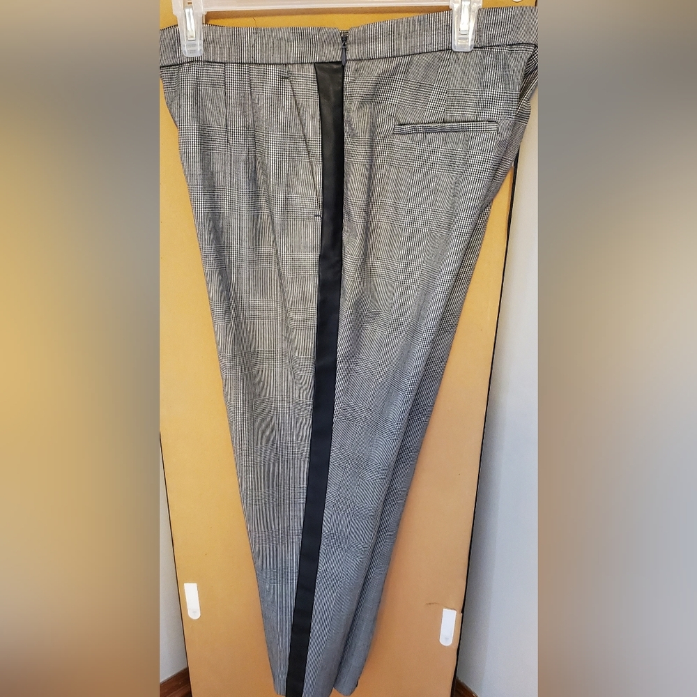 Gray and Black Plaid Cropped Pants